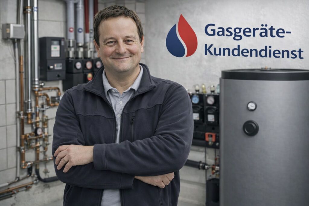 Wartung einer Gastherme durch konzessionierten Techniker