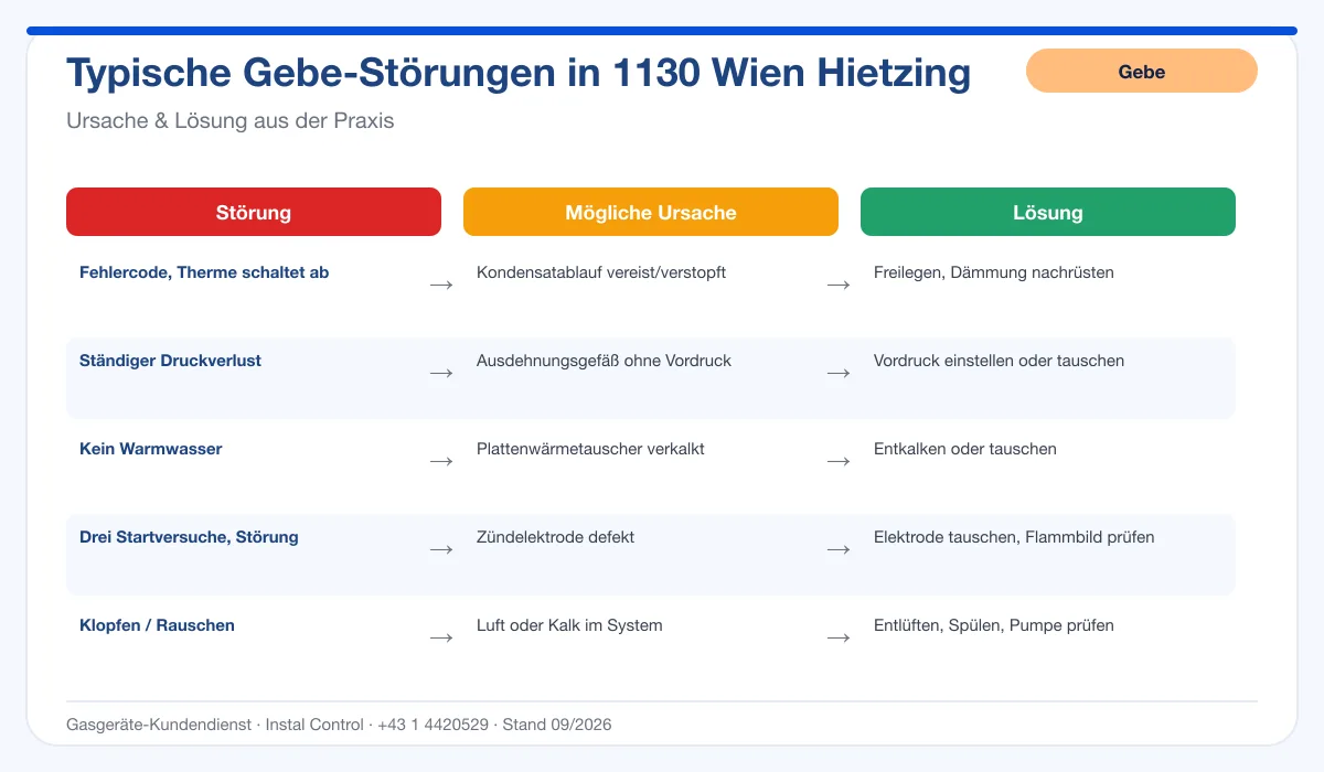 Infografik Gebe Thermenreparatur 1130 Wien Hietzing: typische Störungen, Ursachen und Lösungen