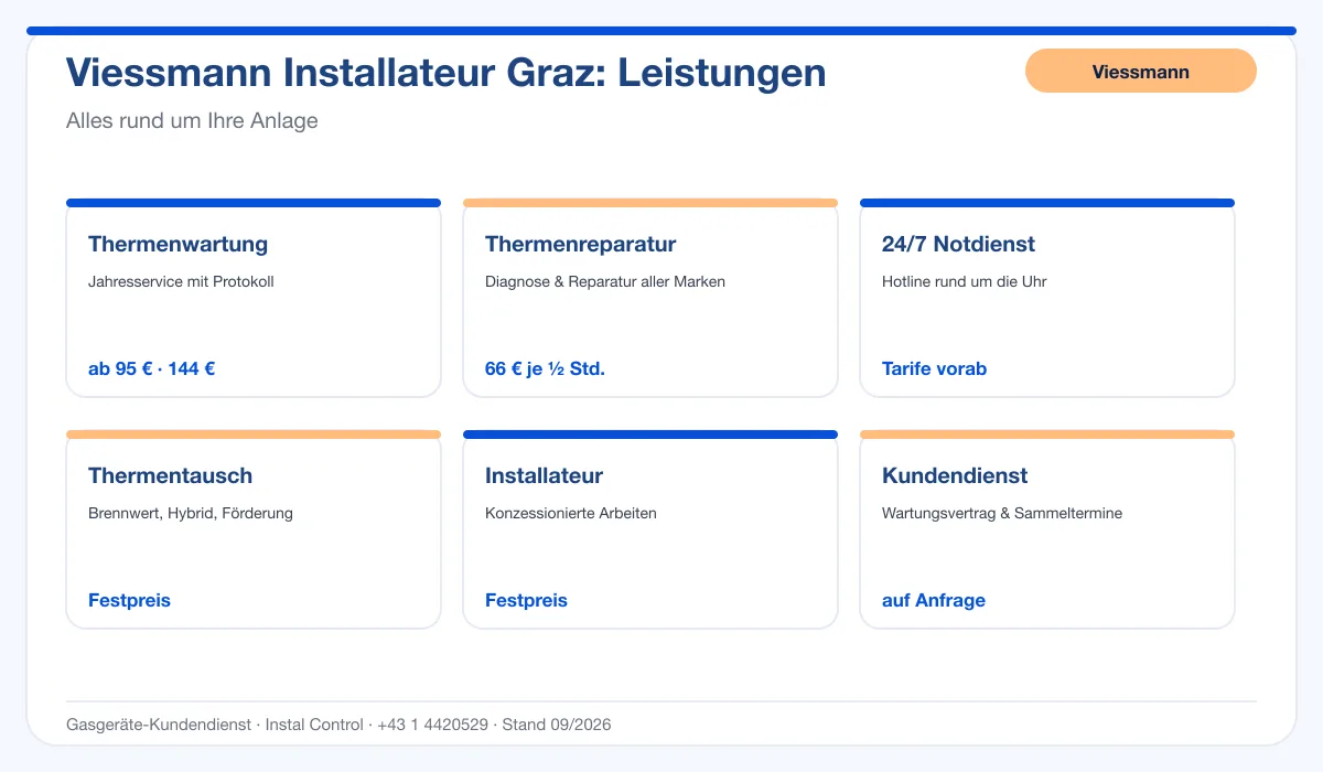 Infografik Viessmann Installateur Graz: Leistungen und Preise