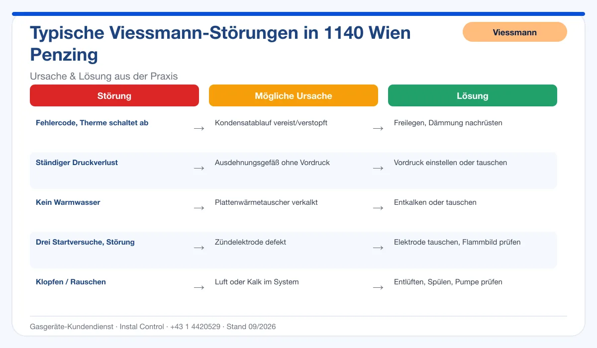 Infografik Viessmann Thermenreparatur 1140 Wien Penzing: typische Störungen, Ursachen und Lösungen